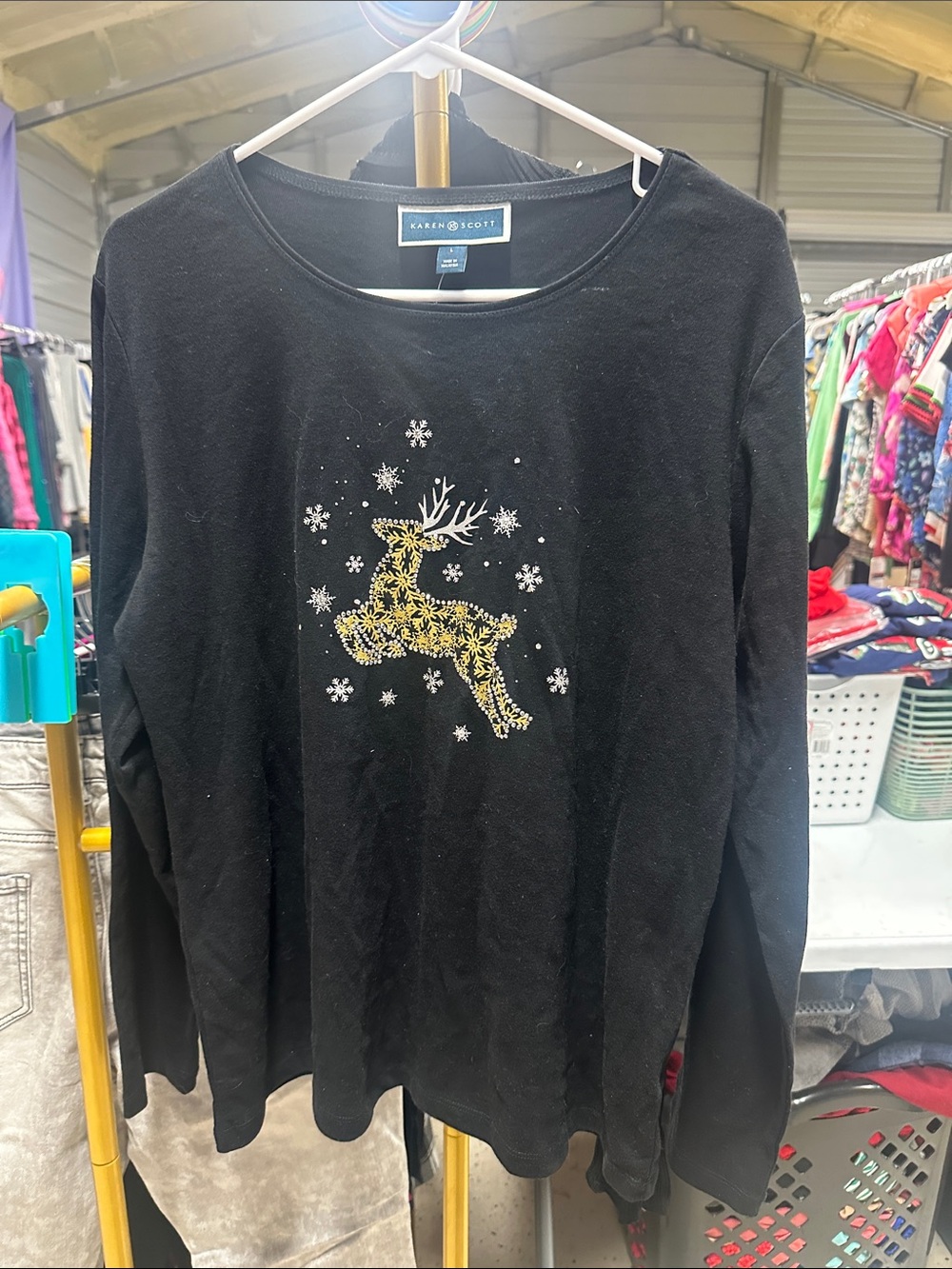 NWT KAREN SCOTT SIZE LARGE LONG SLEEVE TOP